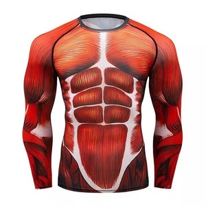 For Adult Men's MMA Jiu Jitsu Rashguard Quick Dry Long Sleeve Spandex/Nylon Training T-<b>Shirts</b> <b>Boxing</b> KickBoxing BJJ Muay - Product Image 1