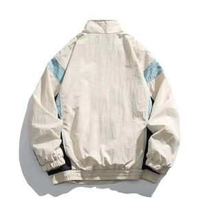 High Quality Custom Logo <b>Men's</b> Lightweight Outdoor Coat Color Patchwork Striped Casual Elastic Bands <b>Running</b> Windbreaker <b>Jackets</b> - Product Image 2