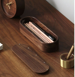 Caja de madera de lujo de alta calidad para bolígrafos y lápices, almacenamiento escolar, multifuncional, para escritorio. - Product Image 1