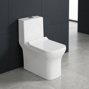 WC monobloc moderne en céramique à chasse d'eau par siphon, 300 mm, à sortie verticale, pour salle de bain de luxe - Product Image 2