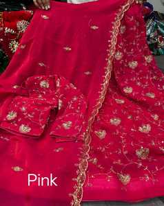 Hilo de bordado resistente y accesorios para Lehenga Choli, hilo de bordado elegante de secado rápido para Lehenga Choli de boda para mujer, largo hasta el suelo. - Product Image 3