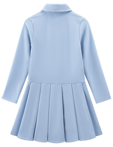 Robe polo à manches longues sur mesure, robe plissée, robe d'écolière, design personnalisé, uniformes scolaires - Product Image 3