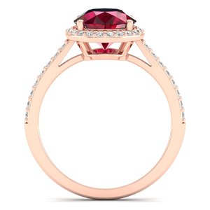 REYES Personalized 925 Sterling Silver GRA Certified Moissanite Wedding Promise <b>Ring</b> with Ruby Gemstone <b>Fine</b> Jewelry For Women - Product Image 4
