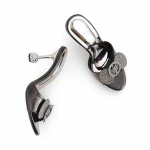 Fourrure noire fantaisie pour femmes pour pantoufles FN7925 Collection de pantoufles de mode - Product Image 1