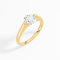 Anillo de compromiso clásico para mujer con moissanita de 1.01 quilates en engaste de barra, listo para usar, chapado en rodio, plata de ley 925, tercera parte.