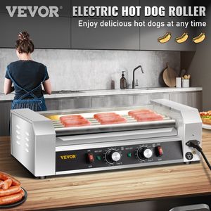 12-capacità in acciaio inox Hot Dog rullo 750W cucina elettrica a doppio controllo Temp LED luce staccabile gocciolamento vassoio griglia - Product Image 2