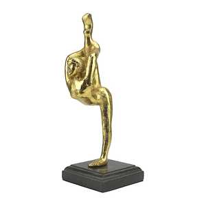 29.5cm H X 10cm W X 11cm L Golden Yoga Figurine Sculpture Aluminium Eco-Friendly Handmade Artistic Modern Design Tabletop <b>Decor</b> - Product Image 1