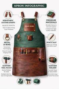 Tablier d'artiste en cuir artisanal pour peintres et sculpteurs, tenue de studio professionnelle avec sangles réglables LPN-0276 - Product Image 4