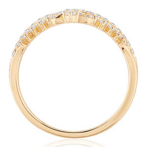 Bague de Fiançailles et de Mariage Courbe en V en Or Massif 14K Plaqué Rhodium avec Diamant de Laboratoire Brillant, Minimaliste et Luxueuse pour Mariée - Product Image 3