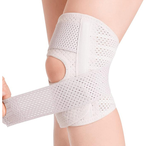 Genouillère de compression réglable en néoprène à rotule ouverte, support sportif gris - Product Image 3