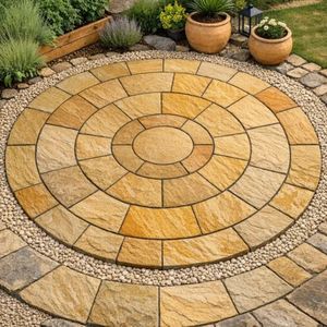 Piedras Circulares de Caliza Amarilla Natural Tandur para Pavimentación de Jardines, Patios y Paisajismo Exterior - Product Image 4