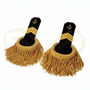 แผ่นประดับไหล่แบบพิธีการสั่งทำขายส่ง ตกแต่งด้วยริบบิ้นและแถบโลหะสีทอง ทำด้วยมือ - Product Image 1