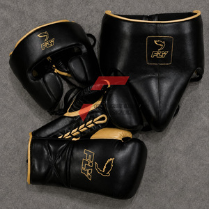 Ensemble de boxe personnalisable super confortable en cuir véritable, best-seller, avec protection de la tête et de la zone inguinale imprimée pour les professionnels - Product Image 2