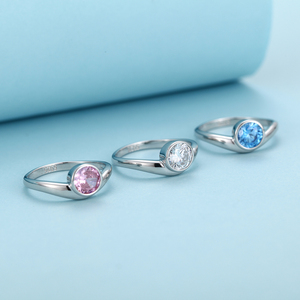 Nuevo bohemio 6,5mm 1ct VVS moissanite azul con certificado GRA 925 joyería de plata esterlina anillo de boda para mujer - Product Image 3