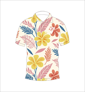 Polo personnalisé à imprimé floral tropical, manches courtes, respirant, décontracté, uniforme de golf, t-shirt pour homme - Product Image 1