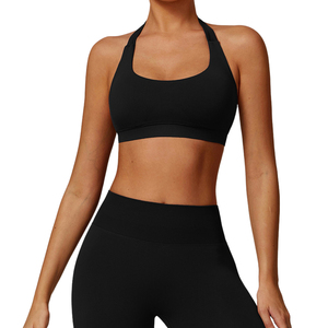 STIMULATE SPORTS WEAR Soutien-gorge de sport pour femme sans couture, respirant, écologique, léger, simple, en Spandex/Polyester, avec logo frontal, haute performance - Product Image 1