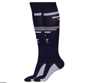 Calcetines Deportivos Hasta la Rodilla Amarillos, Calcetines de Fútbol de Compresión con Rayas Azules - Product Image 5