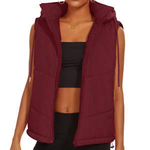 Dernier design Gilet matelassé sans manches pour femme, doudoune d'hiver personnalisée, manteau rembourré, gilet d'équitation pour femme - Product Image 1