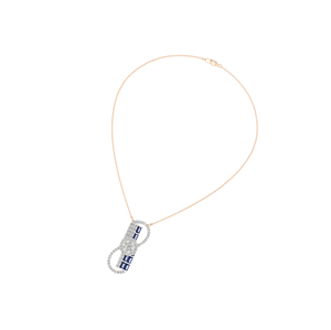 Elegante moderno de lujo 14K y 18K amarillo oro rosa infinito colgante Baguette corte zafiro diamante sólido piedra preciosa encanto colgante - Product Image 6