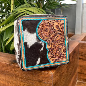 กล่องเครื่องประดับหนังสำหรับเดินทางทำมืออเนกประสงค์มาใหม่กล่องเครื่องประดับทรงสี่เหลี่ยมทำจากหนังวัวสำหรับใส่สร้อยคอเป็นของขวัญต่างหูแหวน - Product Image 3