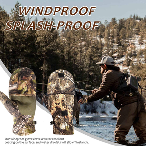 Camouflage Hunting <b>Gloves</b> Lightweight Full Finger & Fingerless Convertible Mittens Nonslip <b>Touchscreen</b> Outdoor Fishing <b>Gloves</b> - Product Image 4