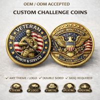 Monedas Conmemorativas Personalizadas de Aleación de Zinc, Fundidas en 3D, de Doble Cara, Bañadas en Oro, Recuerdo, Regalo de Honor, Colección