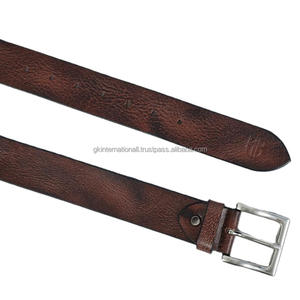 Ceinture en cuir décontractée pour homme de style vintage personnalisée en gros, accessoire décontracté populaire avec boucle en alliage, cuir véritable - Product Image 3