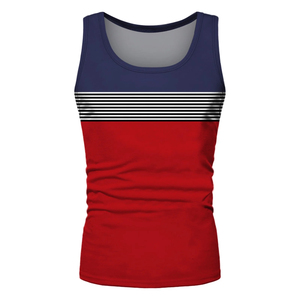 Débardeur à col rond pour homme Everglide Corporation, 100% coton, décontracté, respirant, tricoté, 220g, rouge uni, bleu marine - Product Image 6