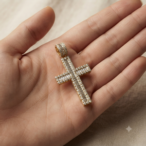 Collier religieux chrétien en argent 925 avec croix de Jésus, bijoux personnalisés, pendentif entièrement serti de diamants de laboratoire, style hip-hop, breloques. - Product Image 4