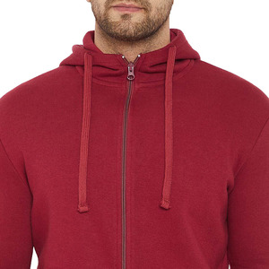 Sudadera con Capucha Roja para Hombre, Cierre de Cremallera, Corte Regular, Informal, de Felpa, Tejido de Algodón, Manga Larga, Transpirable, de Secado Rápido, para Invierno - Product Image 5