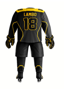Matte carbon black <b>electric</b> yellow team <b>kit</b> featuring thermal ice hockey undergarments and odor resistant ice hockey wear - Product Image 3