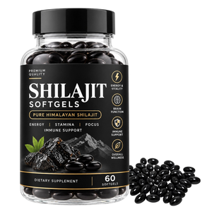 Approvisionnement en gros : Complément alimentaire en gélules de Shilajit 100 % naturel et pur, 60 capsules – Favorise l'immunité et l'énergie - Product Image 1