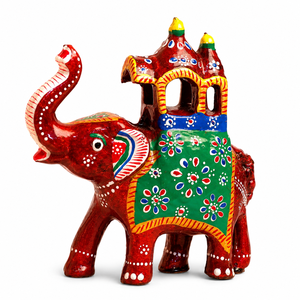 Figurine d'éléphant indien en bois artisanal, peinte à la main, décoration d'intérieur, statue pour table - Product Image 4