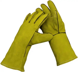 Gants de sécurité en cuir de vachette de qualité supérieure, excellente résistance à l'abrasion et à la chaleur, protection supérieure des mains pour l'industrie - Product Image 4