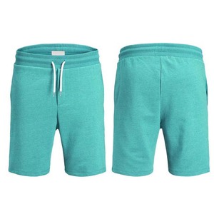 Pantalones Cortos Bermuda de Algodón Turquesa para Hombre con Cintura Ajustable con Cordón, Estilo Casual - Product Image 1