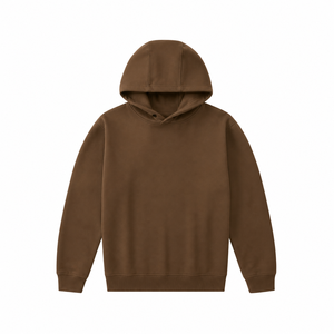 Sweat-shirt à capuche en polaire marron pour homme, coupe classique, pull décontracté avec poche avant, vêtement d'automne - Product Image 2