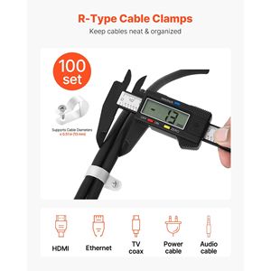 Clip per cavi tipo R 0.51 nel morsetto a filo con viti da pacco 100 per una gestione efficiente dei cavi - Product Image 2