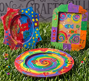 Handmade Wooden Photo Frame <b>Custom</b> Shape Colorful Painted Artwork Decor Tabletop Display Creative Craft Project - Product Image 4