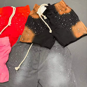 Shorts décontractés pour hommes, design personnalisé, anti-plis, 100 % coton, avec strass - Product Image 4