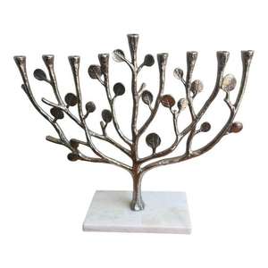 Produits artisanaux, arbre de vie en métal, menorah à 9 bras, support décoratif pour bougies, porte-bougie, accessoires pour la maison - Product Image 3