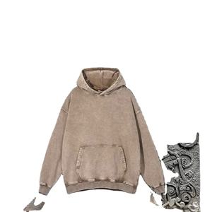 Pull en coton tricoté de haute qualité 300 g/m², sweat à capuche oversize, logo personnalisé, unisexe, noir, lourd, pour homme - Product Image 3