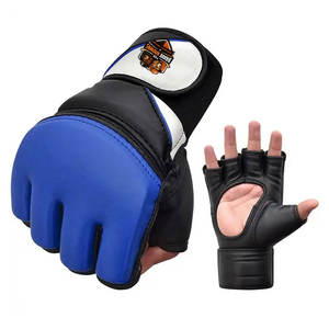 Guantes de Entrenamiento MMA con Dedos Descubiertos, de Cuero, Ligeros, Transpirables, con Muñequera Firme, para Kickboxing y Sparring - Product Image 3