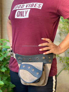 Ceinture d'argent en cuir suédé véritable fait à la main, pochette pour les hanches - Product Image 4