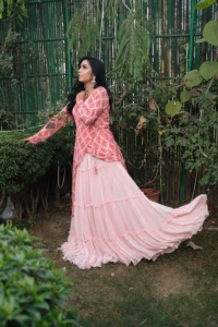 Bohemian Maxi <b>Dress</b> With Paisley Print Long Sleeve V-Neck <b>Loose</b> Fit Georgette Wrap And Tie Summer Casual <b>Dress</b> with Pearl work - Product Image 6