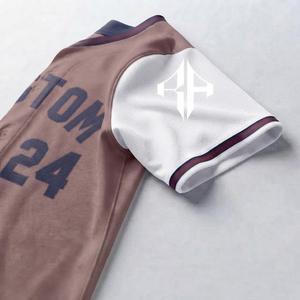 Maillot de baseball blanc avec logo, 100 % polyester, imprimé par transfert thermique, pour homme, manches courtes, respirant, séchage rapide - Product Image 6