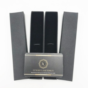 Nouvelle arrivée noir avec paillettes argentées boîte de papier importée pour une seule extension de cils pince à épiler emballage de boîte de carte durable - Product Image 4
