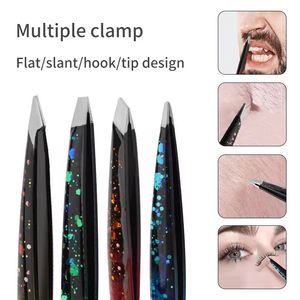 Juego de Pinzas para Pestañas con Diseño de Galaxia Colorido, Punta Suave de Acero Inoxidable de Precisión para Extensión de Pestañas - Product Image 5