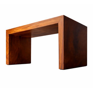 Escritorio de Oficina Contemporáneo de Madera Suar con Patas de Metal, Diseño Ajustable, Ecológico y Duradero para Uso en Oficinas y Villas, Madera Sólida Sostenible - Product Image 3