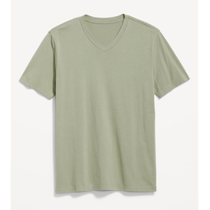 T-shirt pour homme à col en V, logo personnalisé, écologique, respirant, 100% coton, luxe, vente en gros - Product Image 3