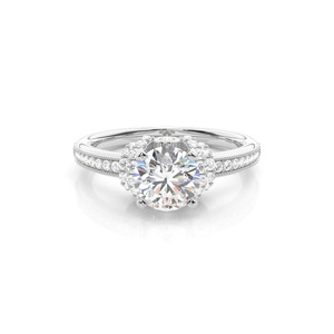 Bague de fiançailles de style ethnique, 1,5 carat, diamant blanc de couleur D, taille brillant, créé en laboratoire, en argent sterling 925 plaqué rhodium, 4,5g - Product Image 4